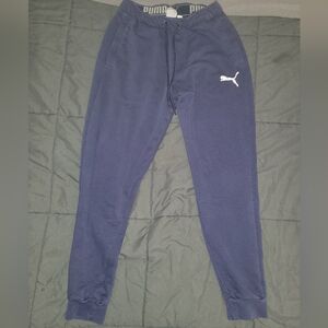 Puma Men's Blue Sweatpants with Iconic Logo Sz Small